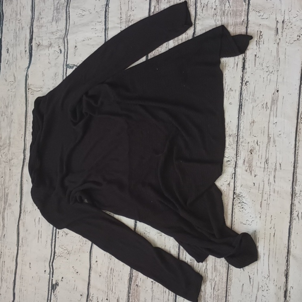 Cache Black Rib Shawl Collar Open Cardigan S - Picture 7 of 7
